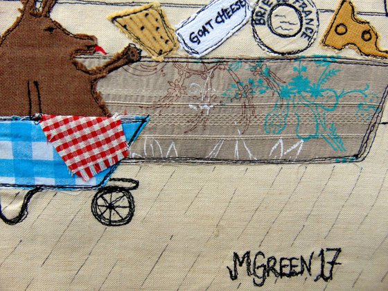 "The Cheese Shop" - textile collage