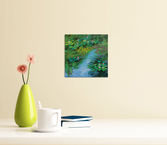 Monets Garden ! Small Painting!!  Ready to hang