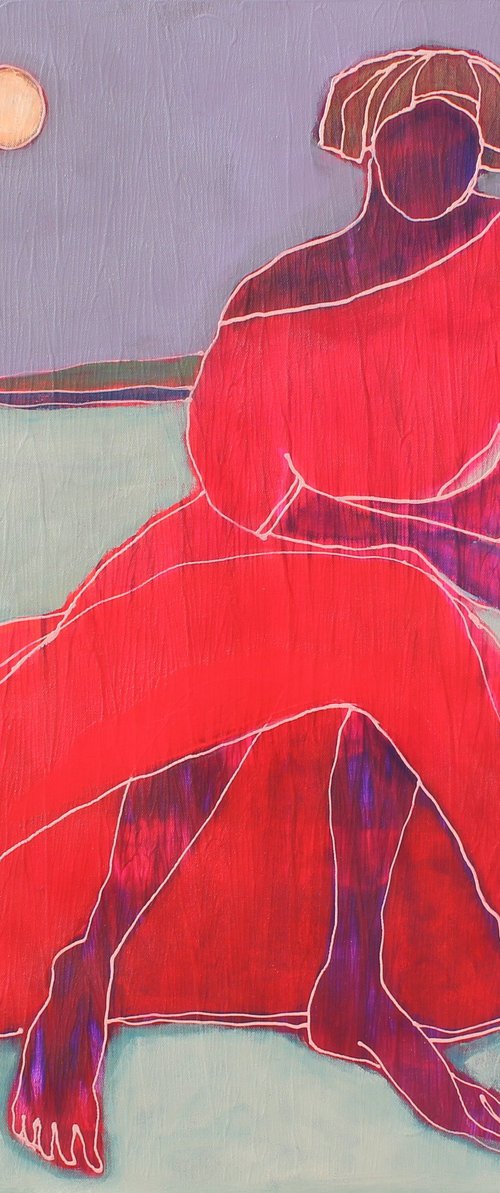 In a red dress. by Tatjana Auschew