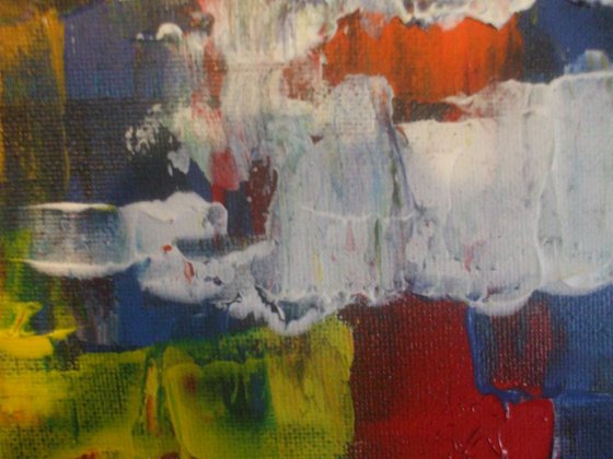 Mixed feelings - large abstract, red, yellow, blue -