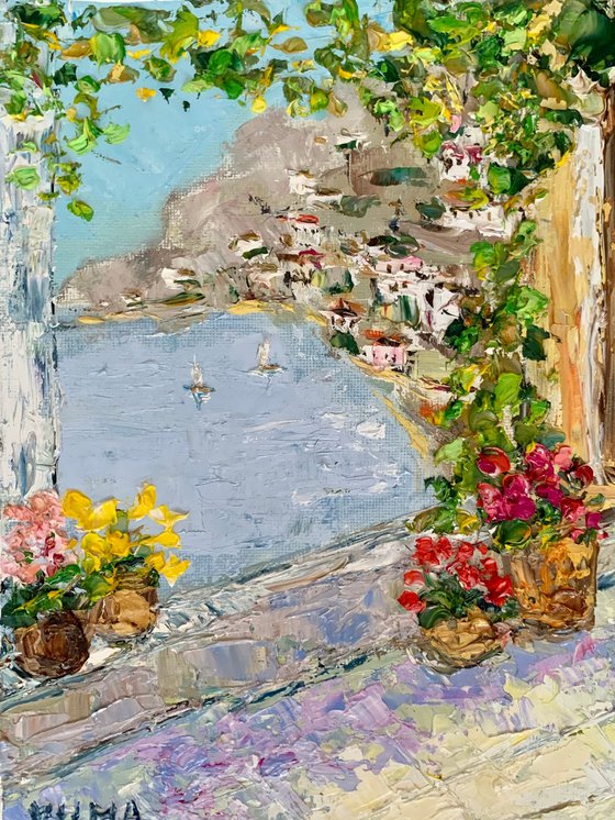 Terrace with flowers