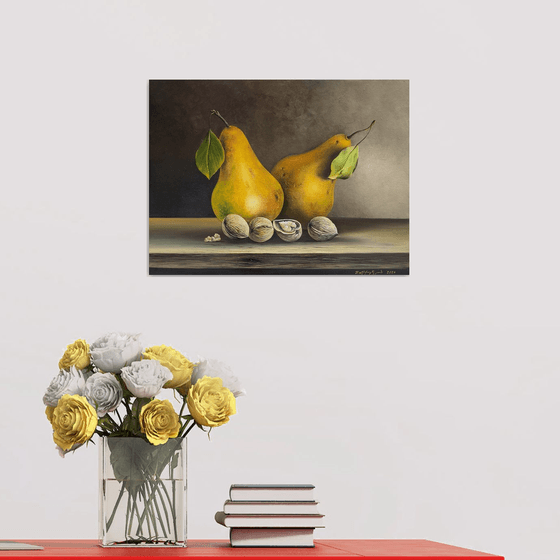 Two Pears and Walnuts