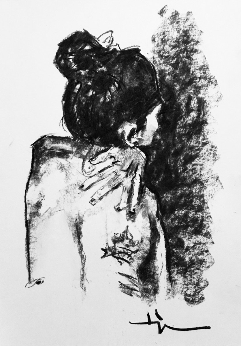 Expressive Charcoal Drawing , Tattoo By Dominique Deve, 12 X 16, Artwork For Sale On Artfinder
