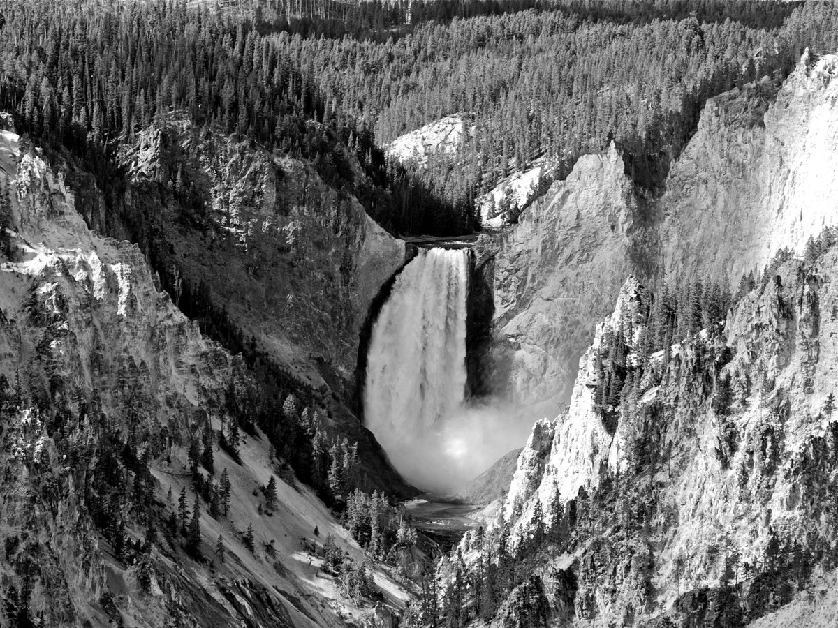 Photorealistic Landscape Photograph By Alex Cassels, 24 X 19, The Lower Yellowstone Falls, Original Artwork