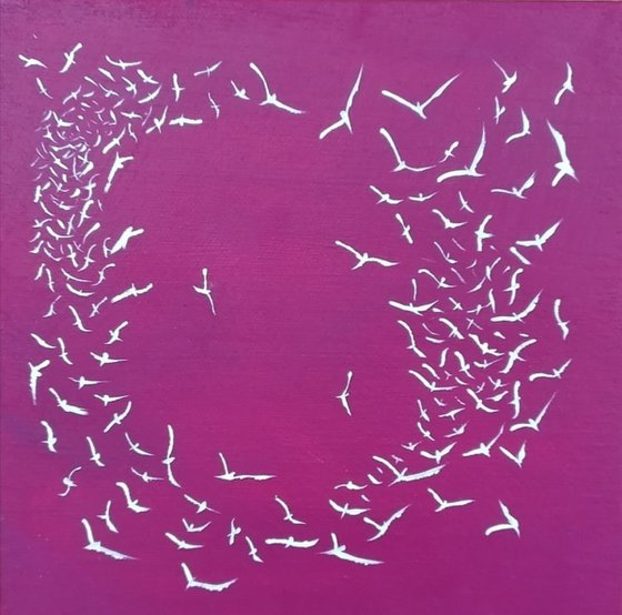 Soul Birds on Magenta - small, gorgeous