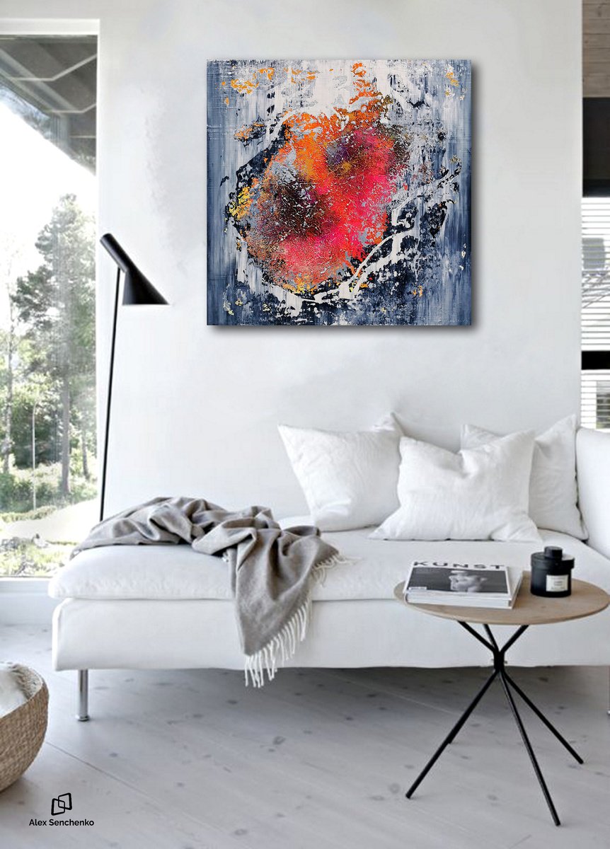 Abstract Acrylic Painting By Alex Senchenko, 39 X 39, Abstract 2187, Original Artwork