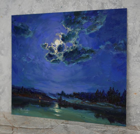 Moon over the lake