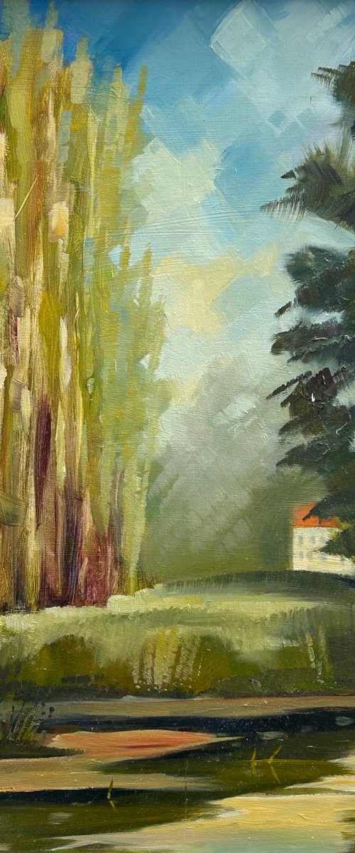 Lode Mill with Poplars by Robert Wells