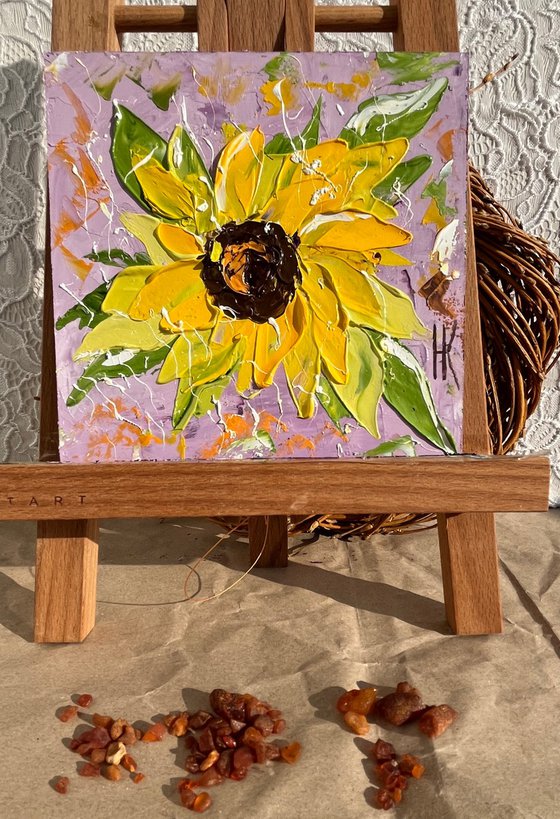 Sunflower oil impasto painting