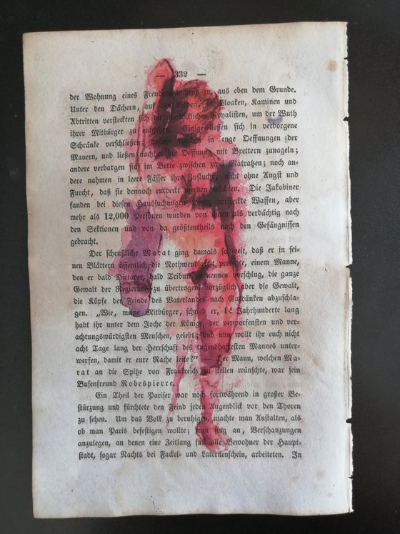 Unique print on antique book page 15x23cm. Art Print Retro Art Print. Small format gift. Nude art vintage. Upcycling wall decoration