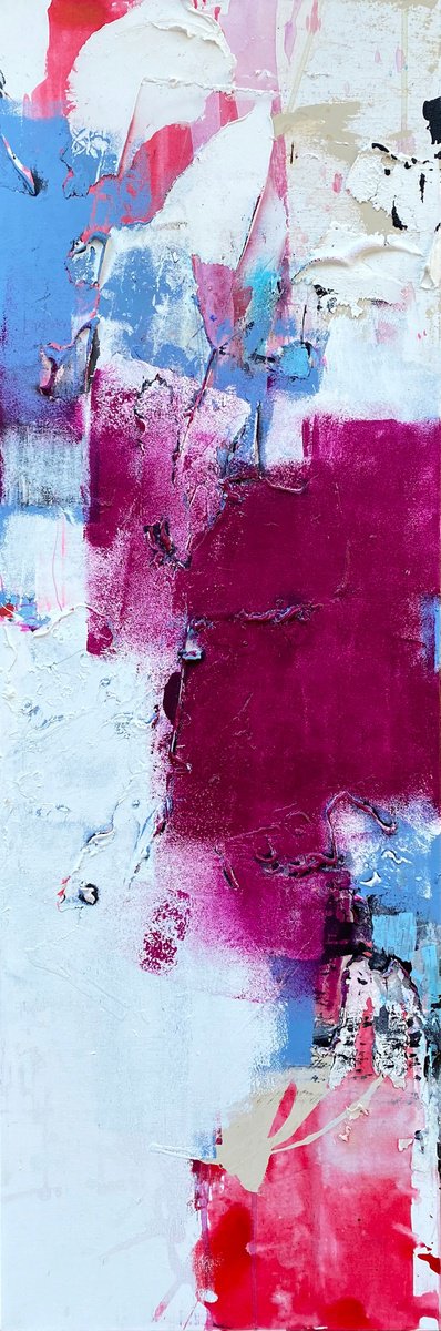 Abstract Painting By Jason Forcier, 20 X 60, Sizzle Pie, Original Artwork