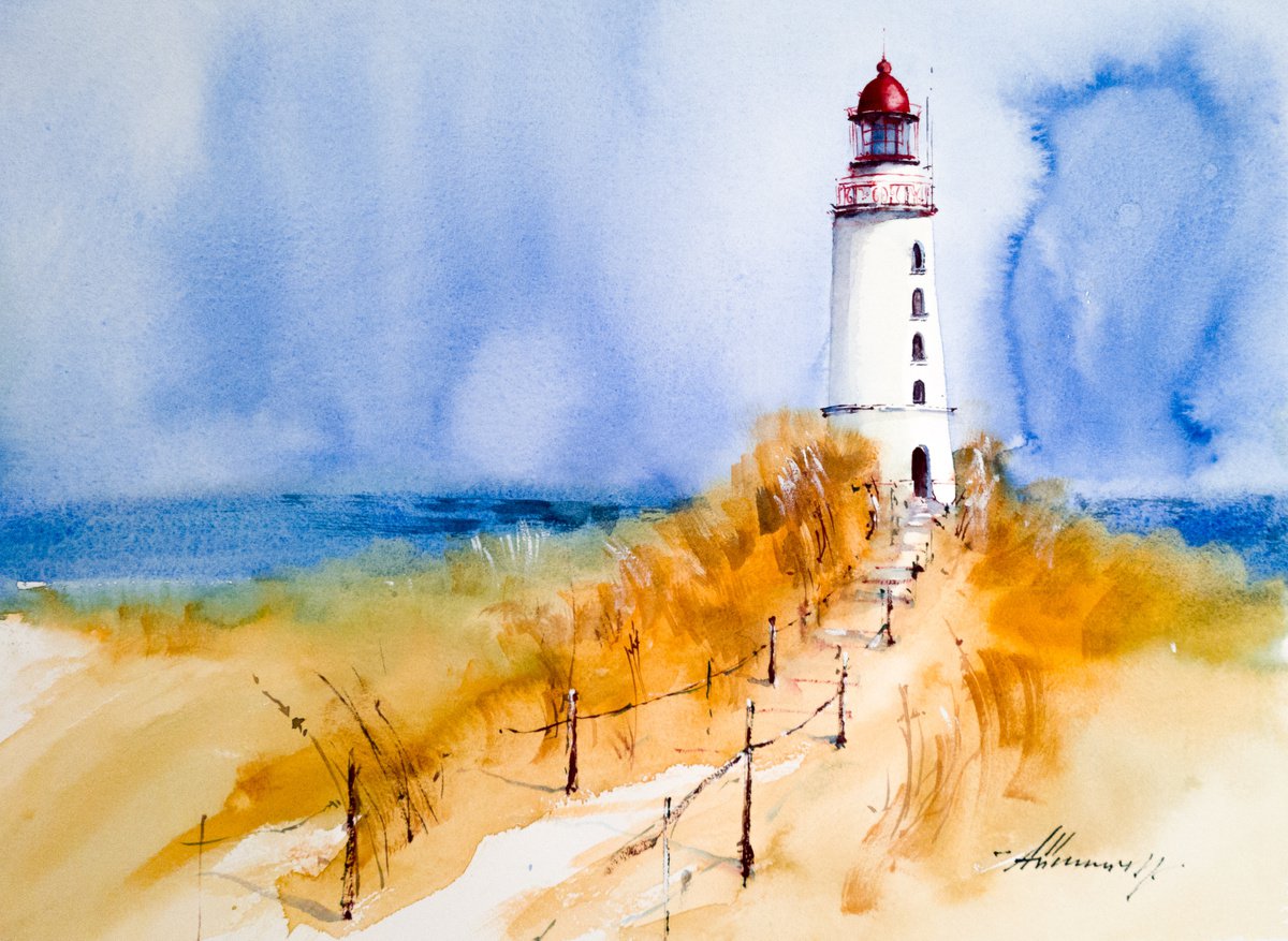An island lighthouse by Marina Abramova
