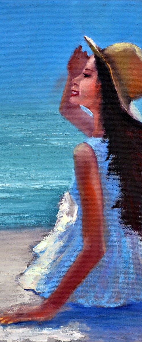 Summer, sea, beach, girl by Elena Lukina