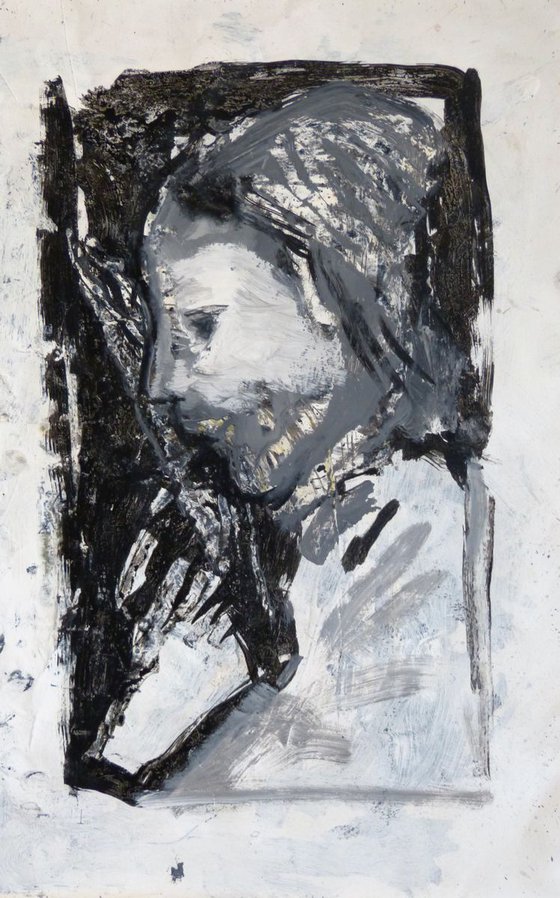 Portrait 18C41, mixed media 32x50 cm