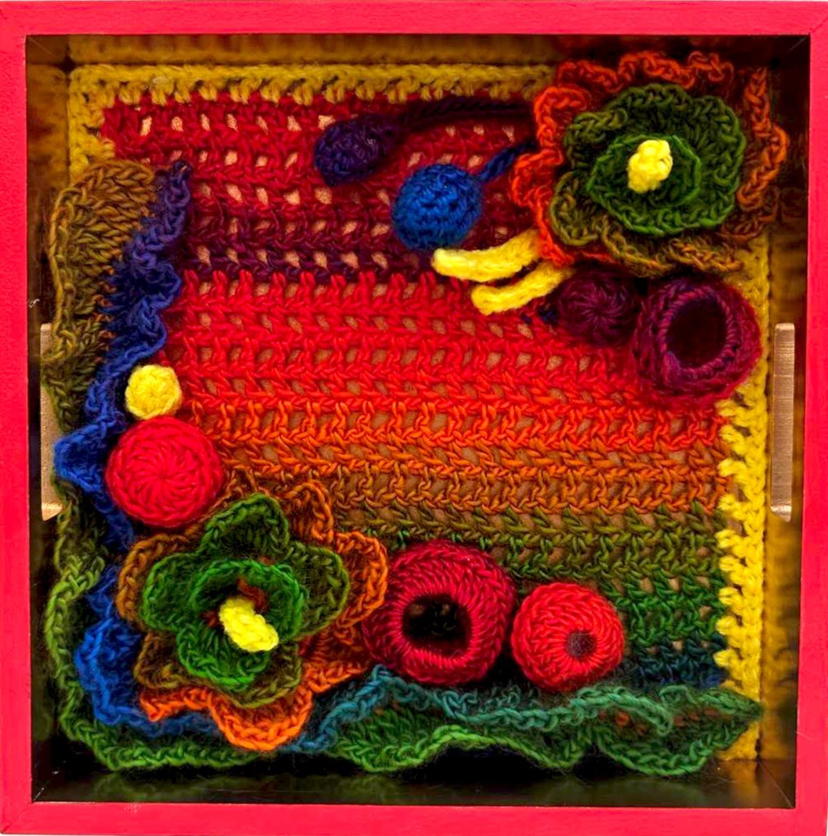 Organic Relief , Yarn Flowers 2 By Vio Valova, 8 X 8, Artwork For Sale On Artfinder