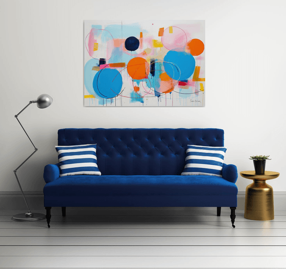 Bright blue and orange abstract 1812239