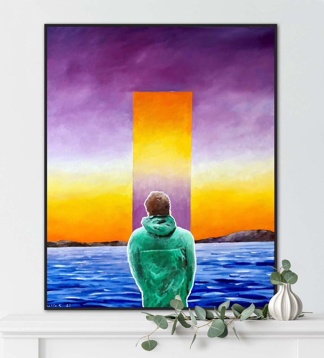 Oil Painting , Lonely Sunset 70-60Cm By Volodymyr Smoliak, 24 X 28, Artwork For Sale On Artfinder
