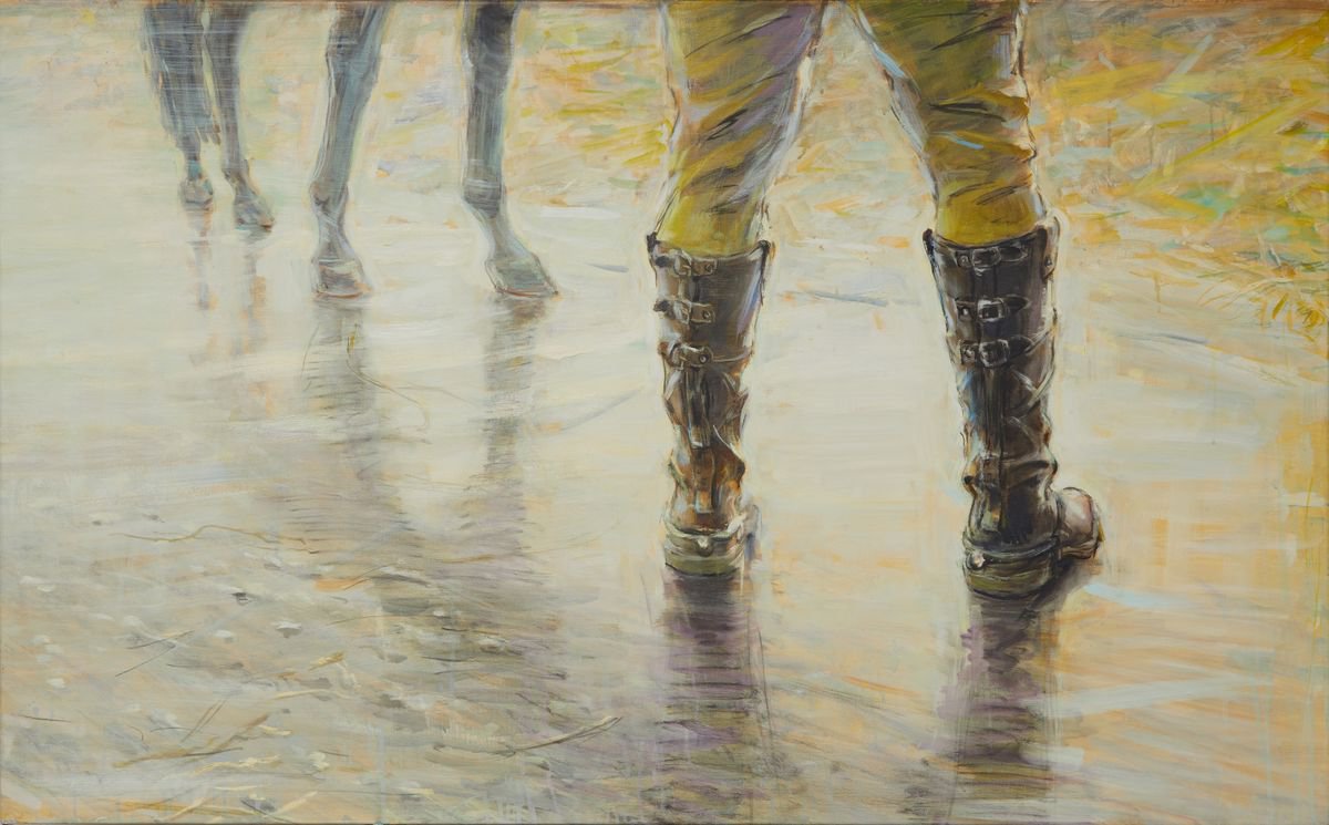 Photorealistic Portrait Oil Painting By Alexander Levich, 51 X 31, Old Friends, Original Artwork