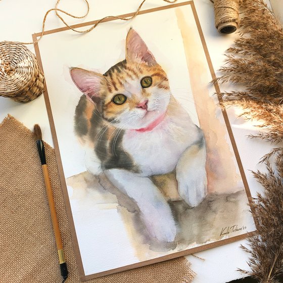 Cat portrait 30x42 cm