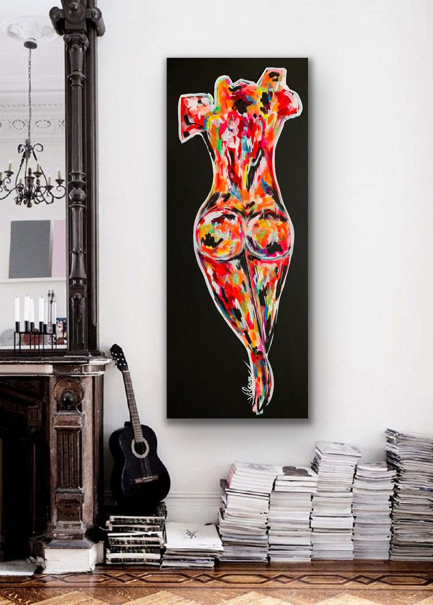 Organic Abstract Acrylic Painting By Veronica Vilsan, 24 X 59", Freedom 7, Original Artwork