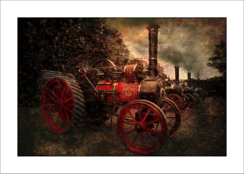 Traction Engines in a row by Martin  Fry