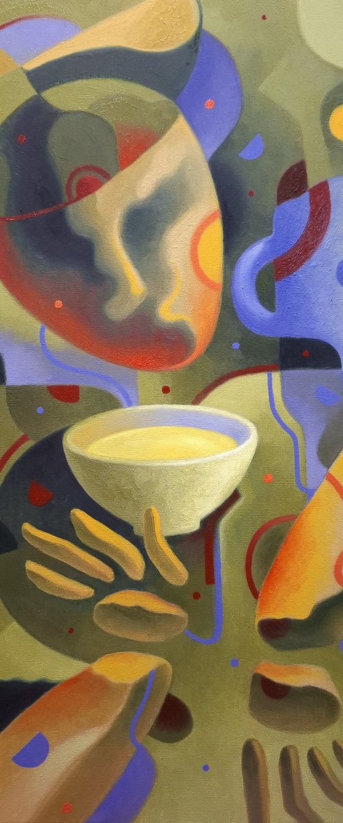 Drinking green tea by Serhii Voichenko
