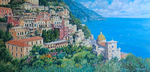 View of Positano by Claudio Ciardi