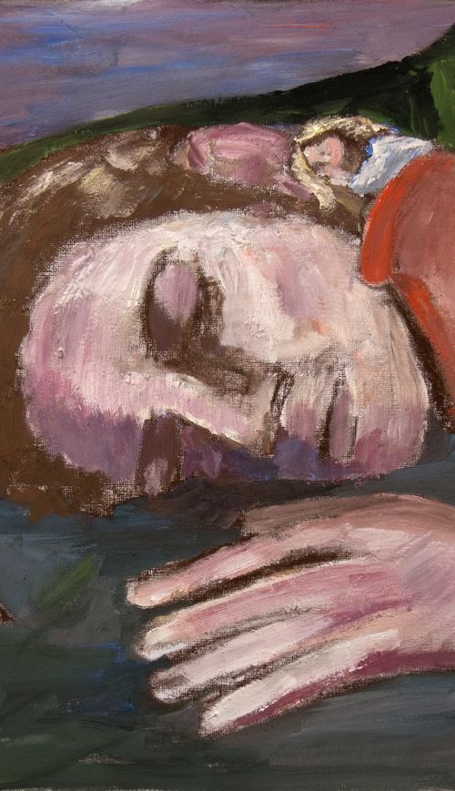 Sleeping Man 9x12 Oil On canvas by Ryan  Louder