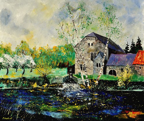 An old mill in spring by Pol Henry Ledent