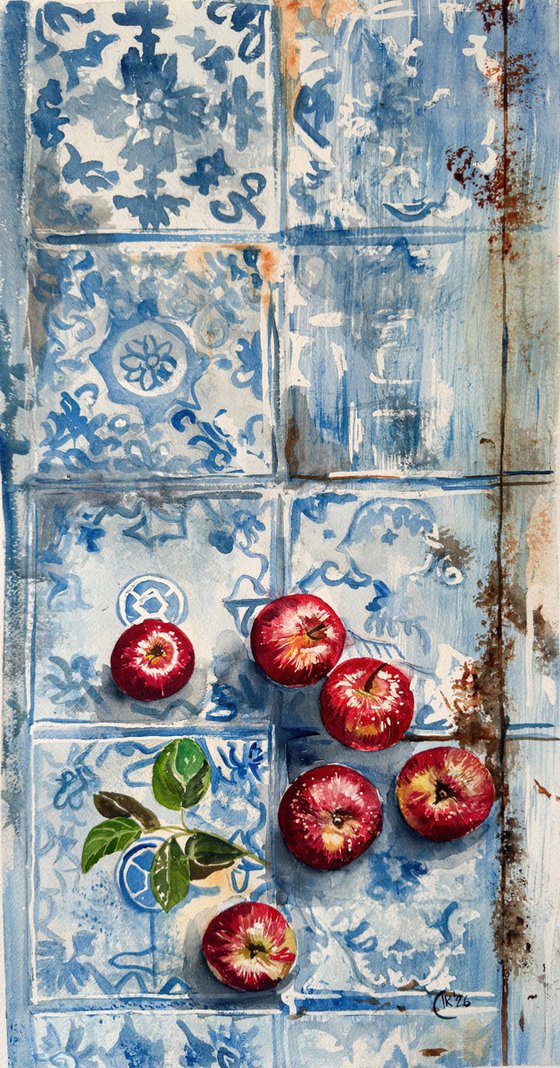 Portugal Harvest on Azulejo Time – Apples