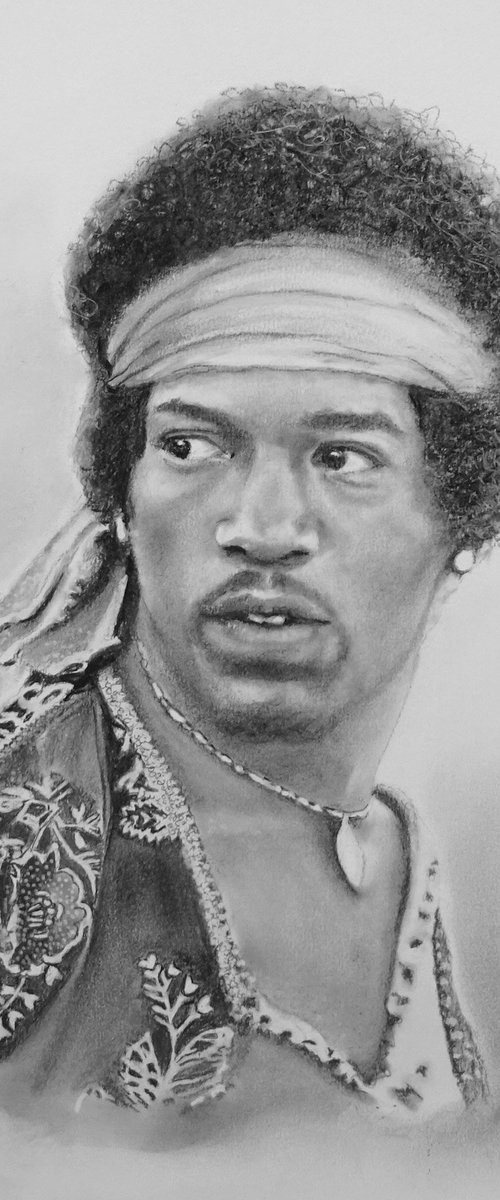 Jimi Hendrix by Mel Davies Original Art