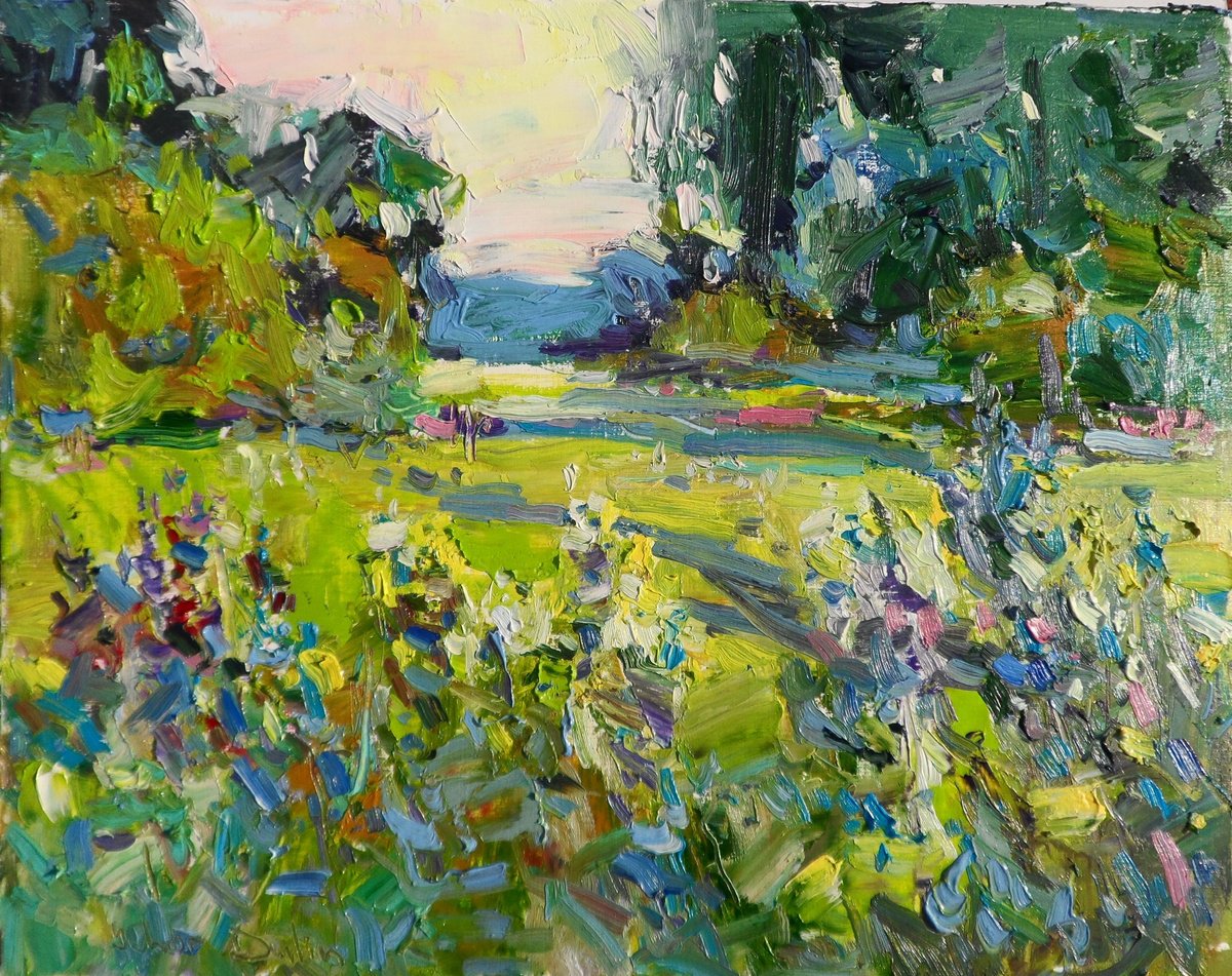 Summer Garden By Yehor Dulin, 12 X 9, Artwork For Sale On Artfinder