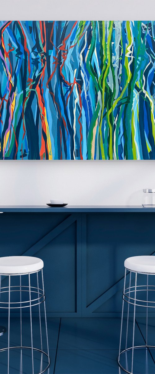 Dancing in the Shadows Three - 152 x 76cm acrylic on canvas by George Hall