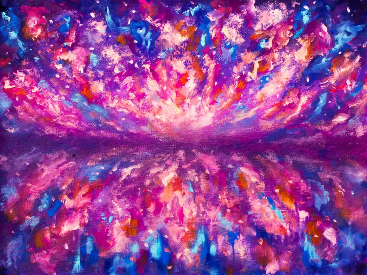 Oil Painting Blue Violet Purple Universe Cosmos Artfinder