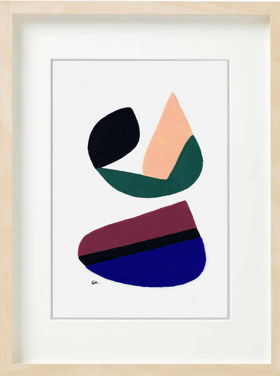 Abstract Acrylic Painting By Carla Sa Fernandes, 13 X 17, Ss72.S1, Original Artwork