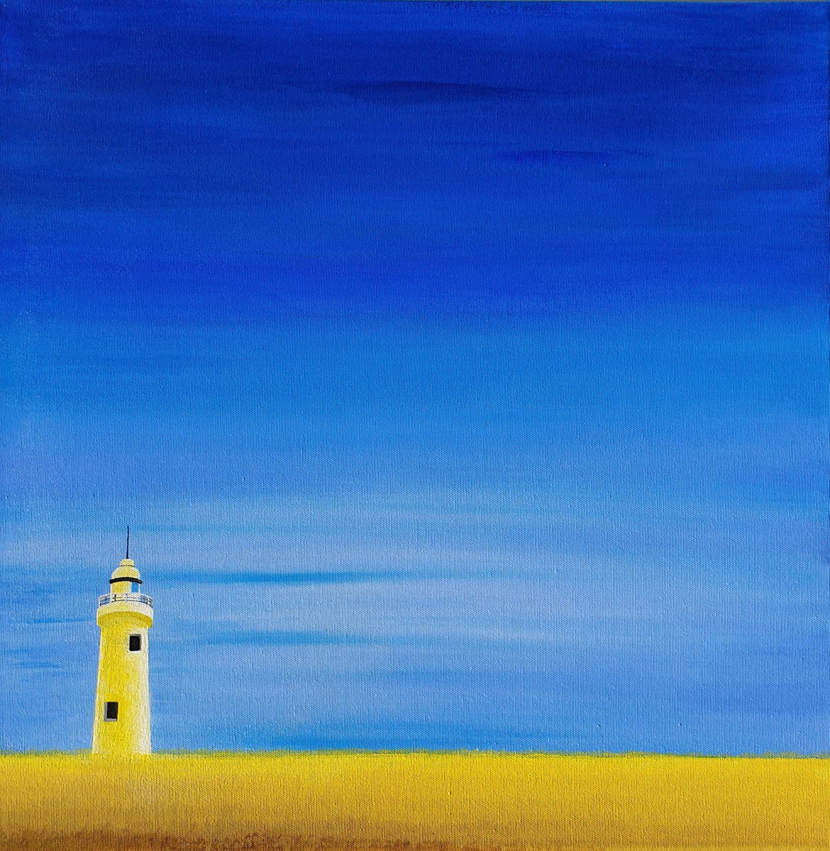Lighthouse #5, 50x50cm, ready to hang by Silvija Horvat - Natadamano