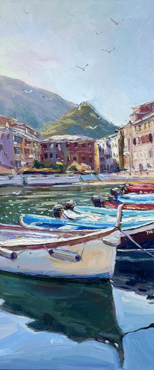 "Boats at the dock" by Evgeny Chernyakovsky