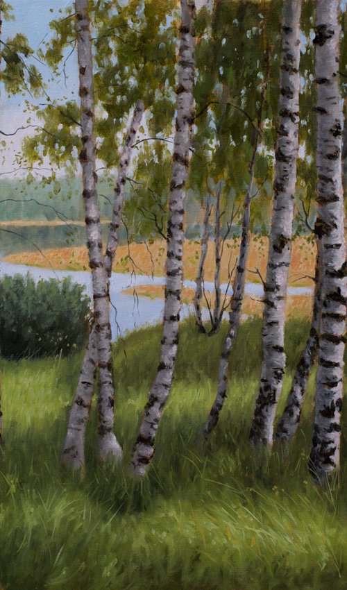 Birches Beside the Lake by Dejan Trajkovic