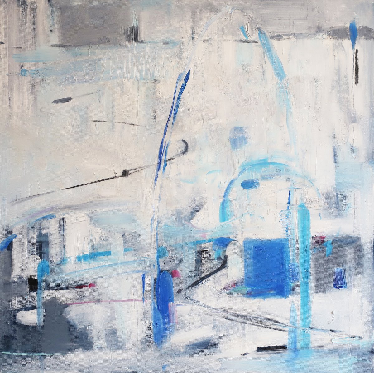 Oil painting White landscape Abstraction by Anna Shchapova
