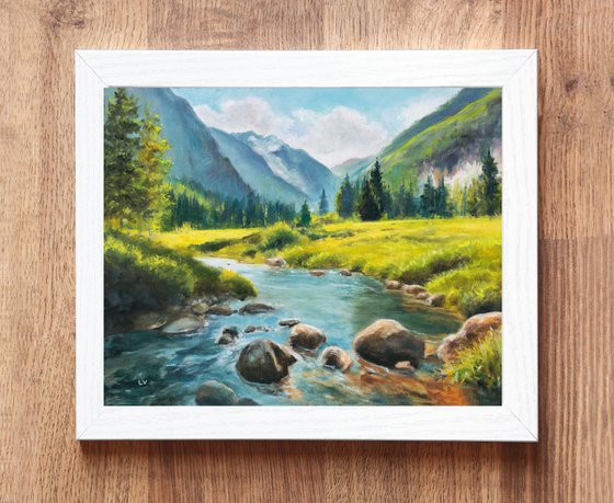 River in sunny mountain valley