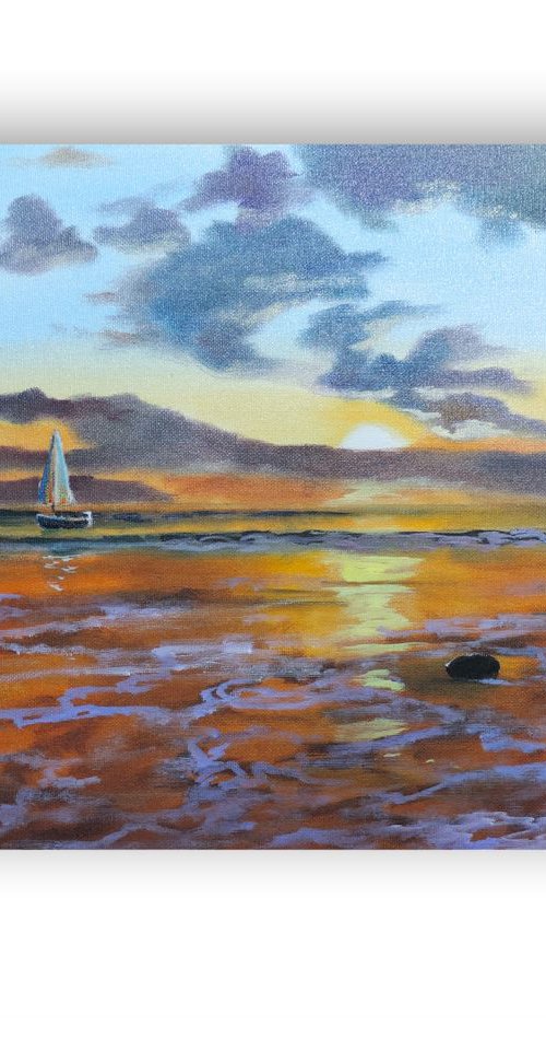 Boat on the sea by Gordon Bruce