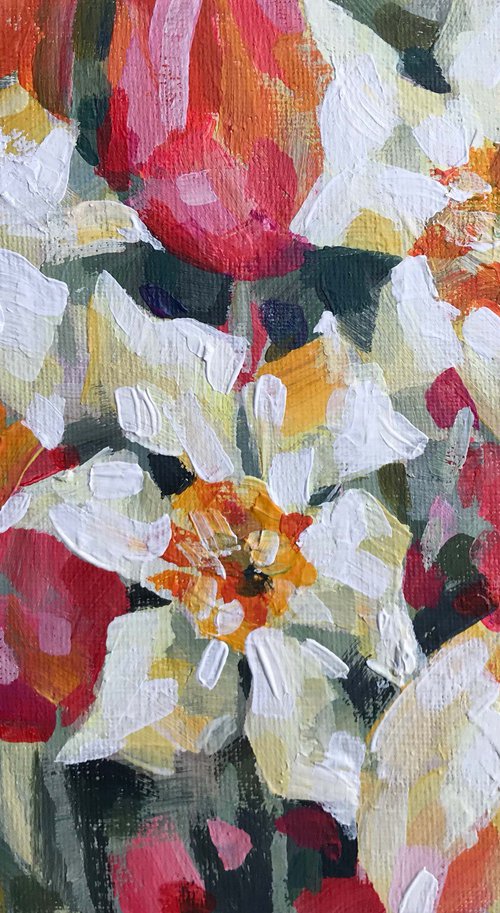 Spring bouquet 2. one of a kind, handmade artwork, original painting. by Galina Poloz