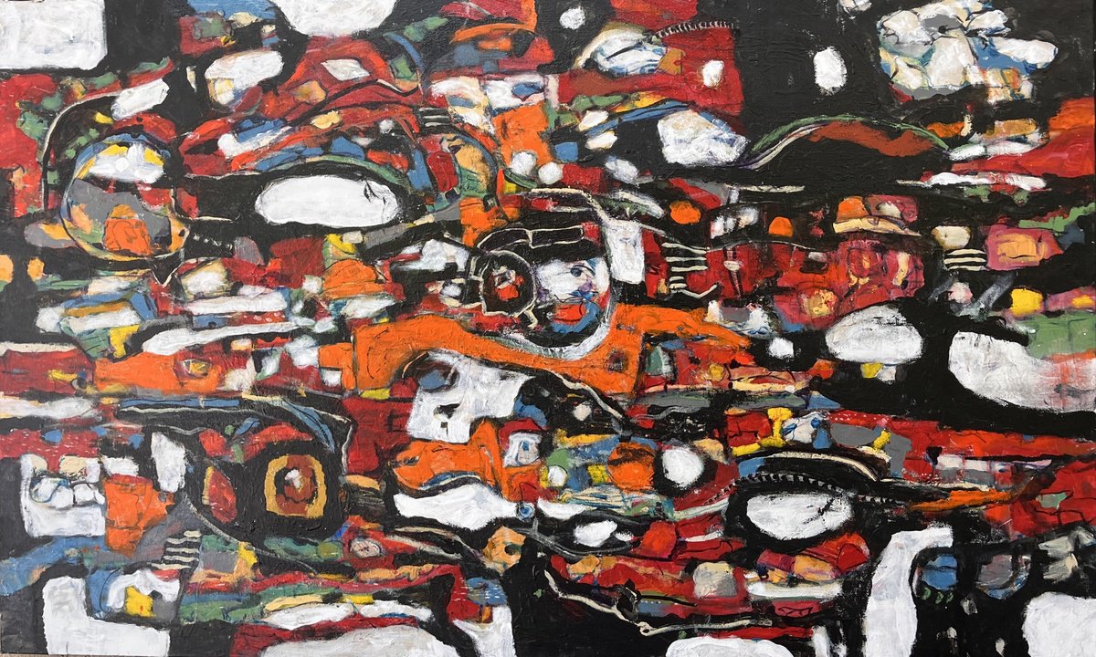 Abstract Acrylic Painting By Jeffrey Davies, 48 X 30, Where Am I #12, Original Artwork