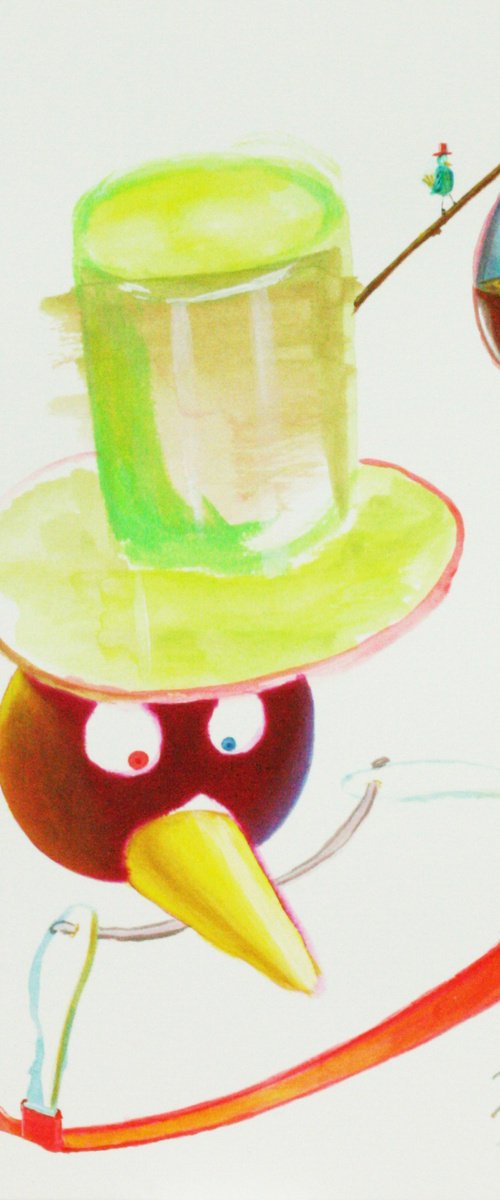 Sketch for "Luck bird" - 7 (Acid bird) by Paolo Borile