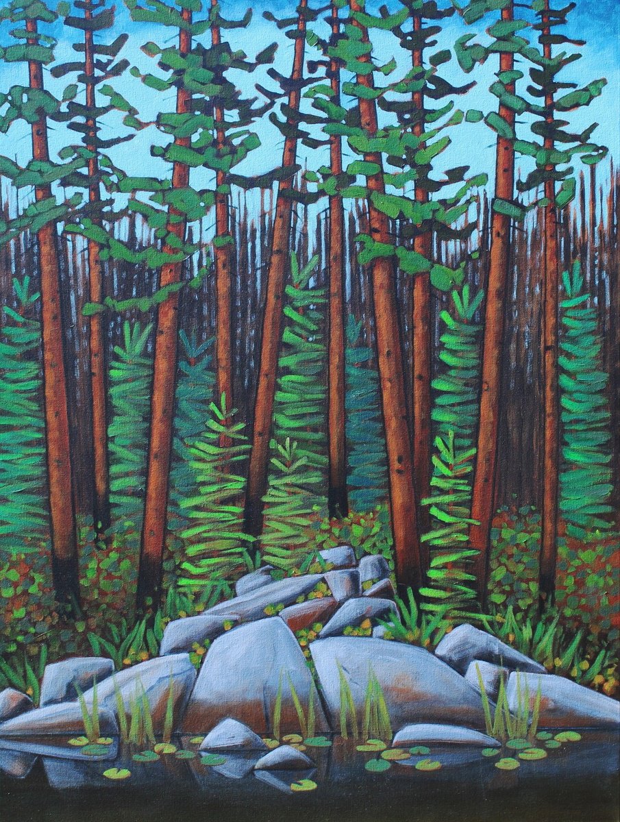Tall Northern Woods By Sage Mountain Studio, 30 X 40, Artwork For Sale On Artfinder
