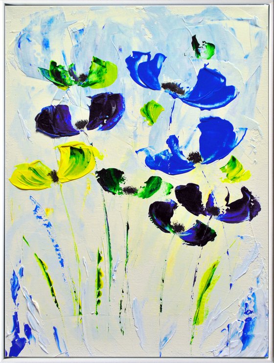 Summerlove - Abstract Art - Acrylic Painting - Canvas Art - Framed Painting - Abstract Flowers - Ready to Hang