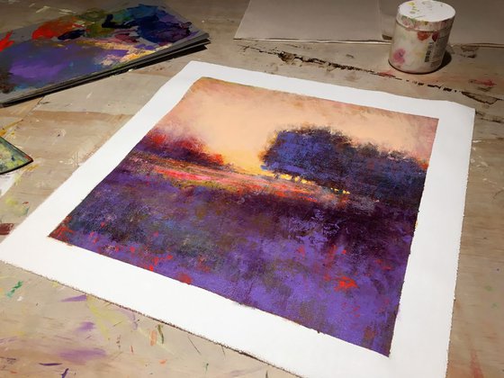 Purple Landscape modern abstract impressionist landscape