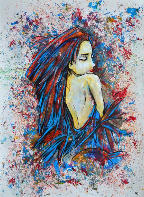 Please Touch Me - Expressive Original Modern Painting Art Portrait