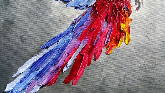 Dance in the sky - Ara parrot, bird, parrots, birds love, parrots art