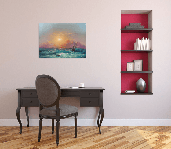 Sunset Over Turbulent Waters